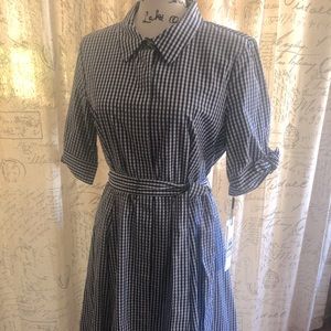 Calvin Klein Gingham Printed Shirtdress